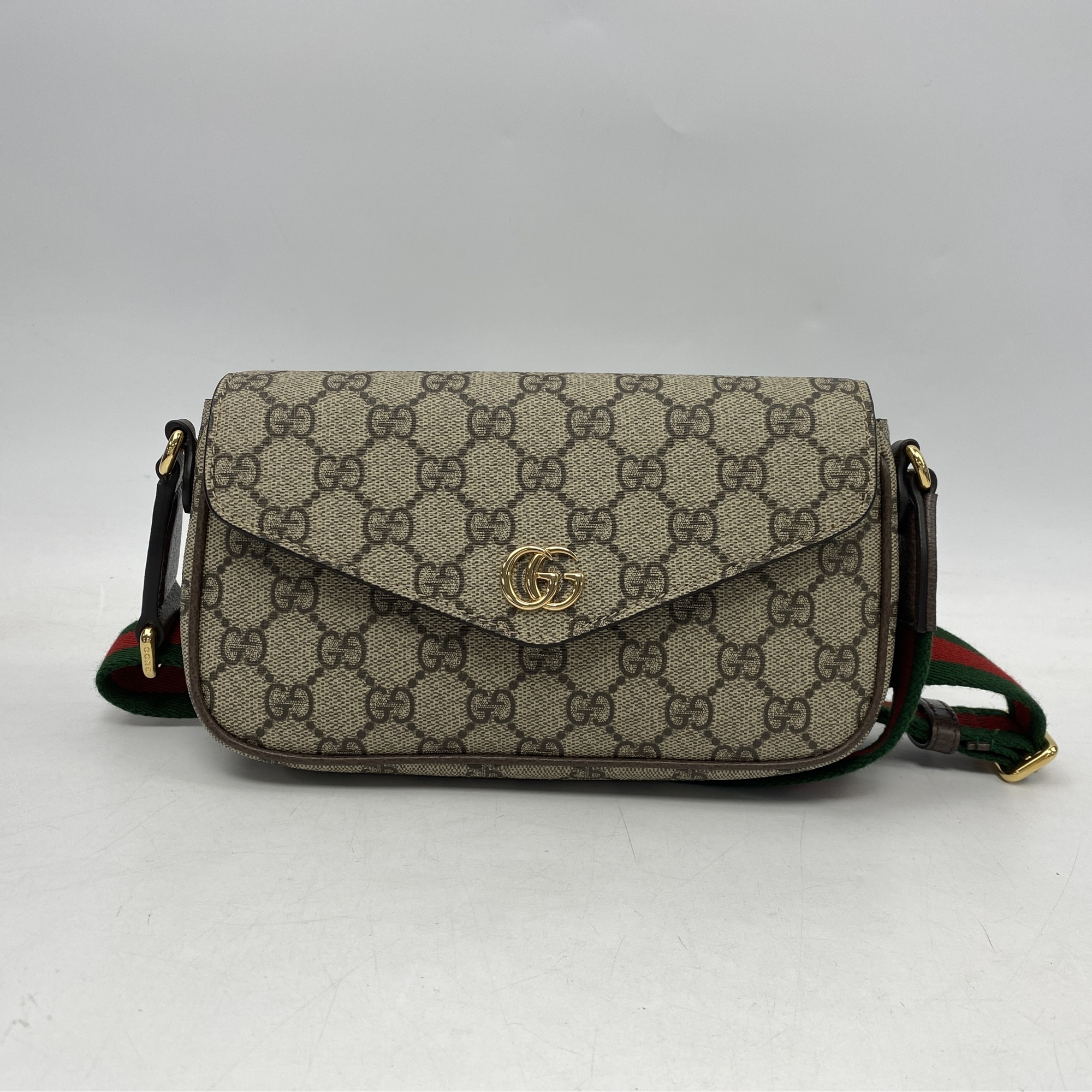 グッチ GGスプリーム オフディア ショルダーバッグ PVC×レザー