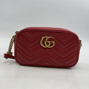 グッチ GGマーモント ショルダーバック レッド レザー 447632　622011 買取実績【買取日：2025年11月5日】