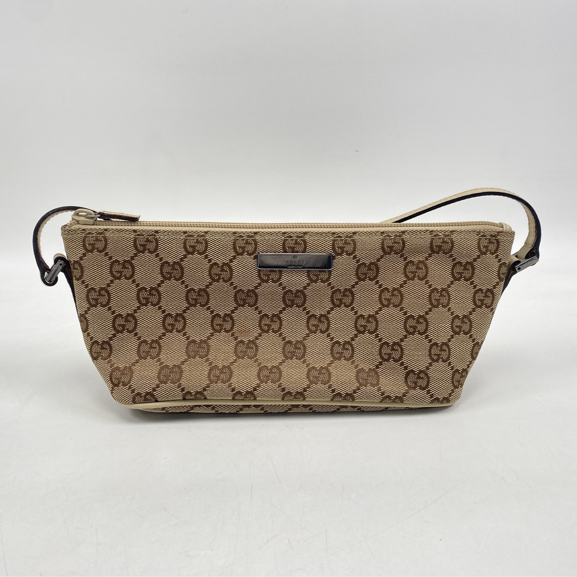 グッチ GGキャンバス アクセサリーポーチ ブラウン キャンバス×レザー ABランク