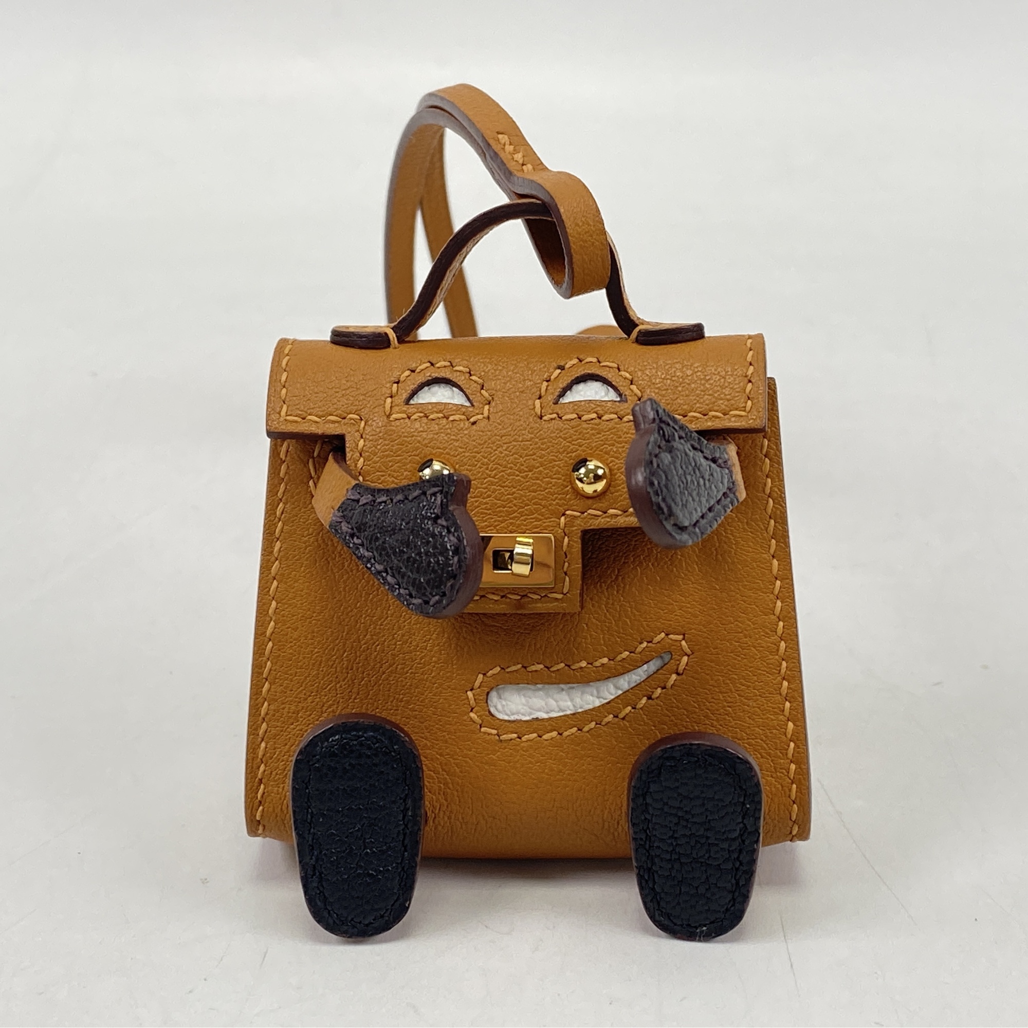 エルメス ケリードールチャーム オレンジ×ブラウン×ブラック