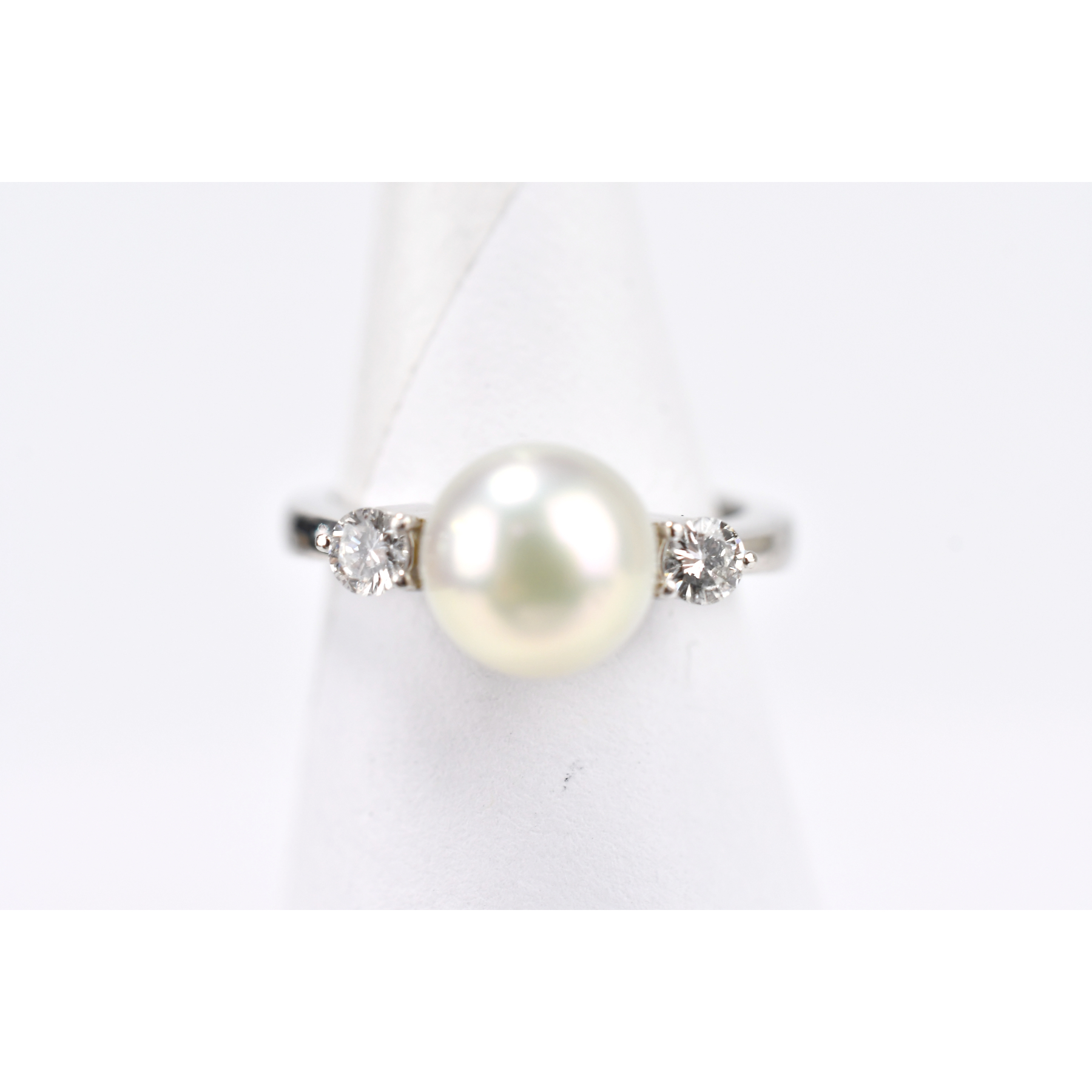 パールダイヤリング Pt900 0.22ct ABランク