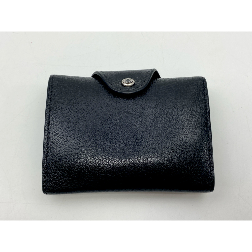 エルメス イリアード 3つ折り コンパクトウォレット 黒 SV金具 B刻印 Bランク