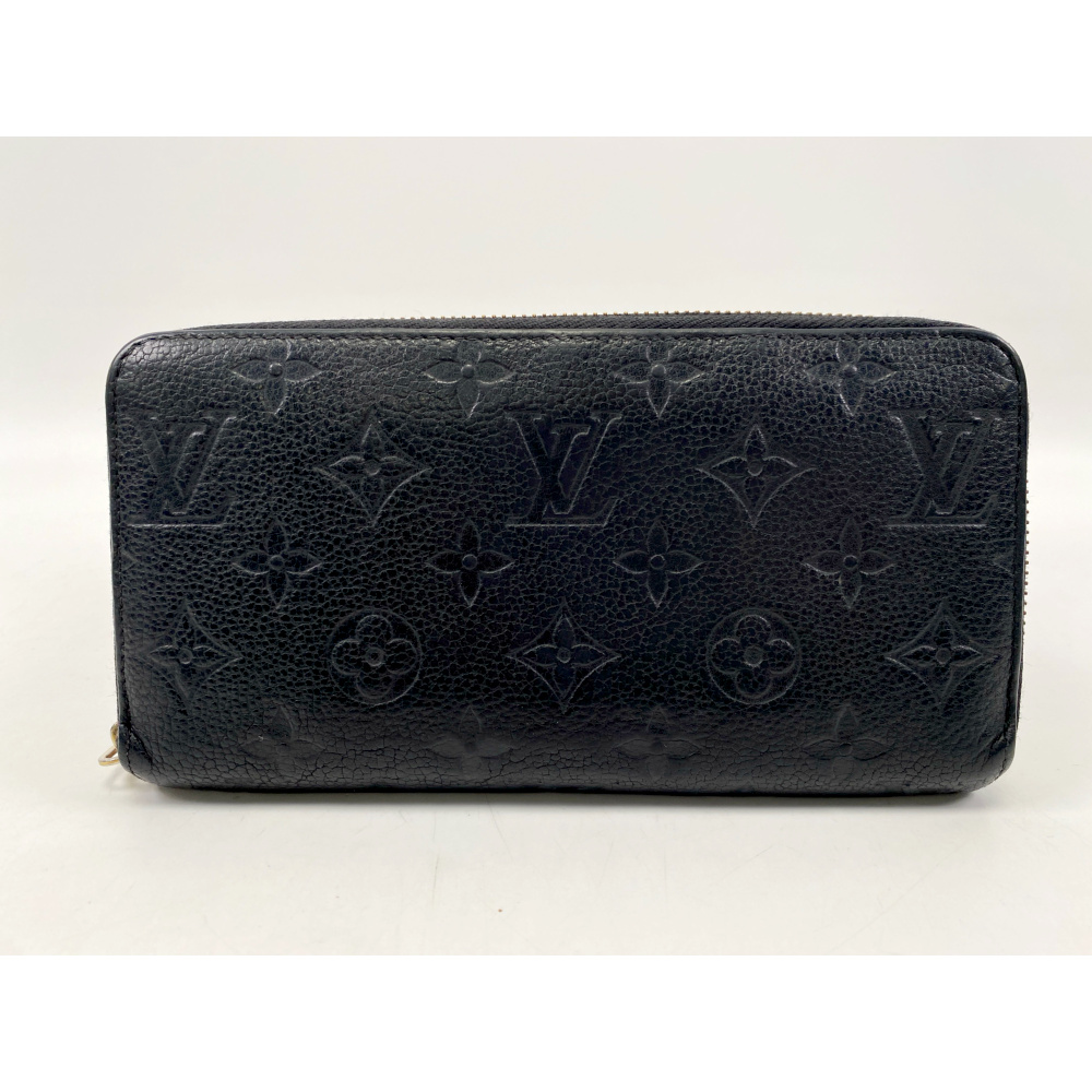 ルイ・ヴィトン ヴィトン アンプラント ラウンドファスナー長財布 ノワール Bランク