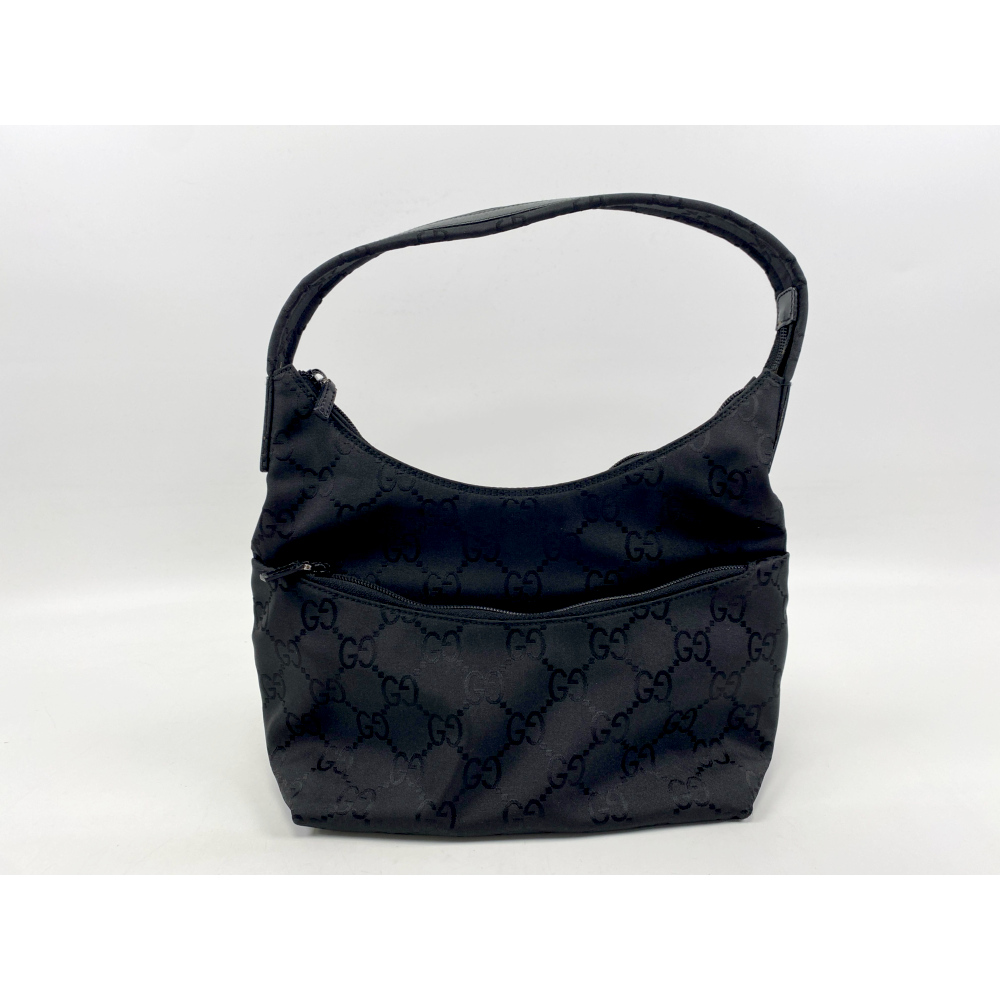 値下げ グッチ GGキャンバス ワンショルダーバッグ レザー パンチング 黒 グッチ GGキャンバス ワンショルダーバッグ ブラック 001・3386 買取