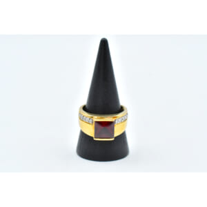 ガーネットダイヤリング K18 G3.12ct D0.20ct 買取実績【買取日：2025年12月3日】