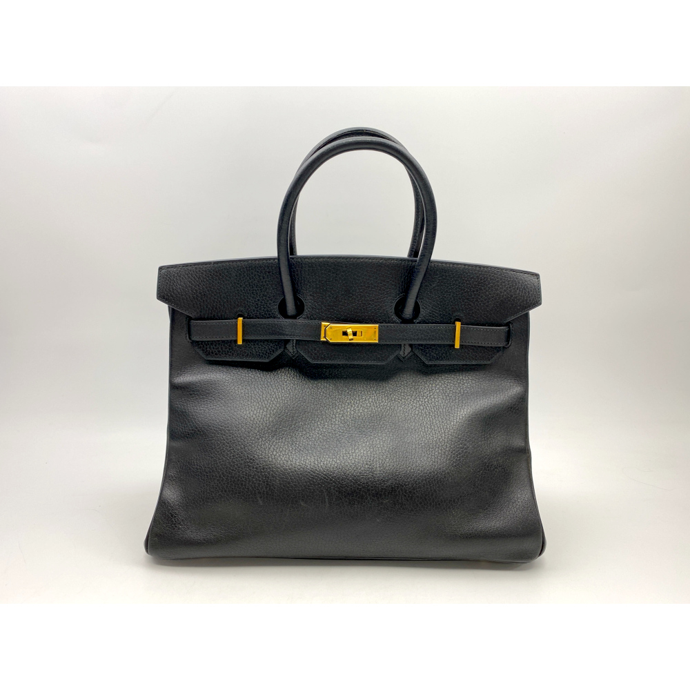 エルメス バーキン35 黒 アルデンヌ GD金具 □A刻印 Bランク