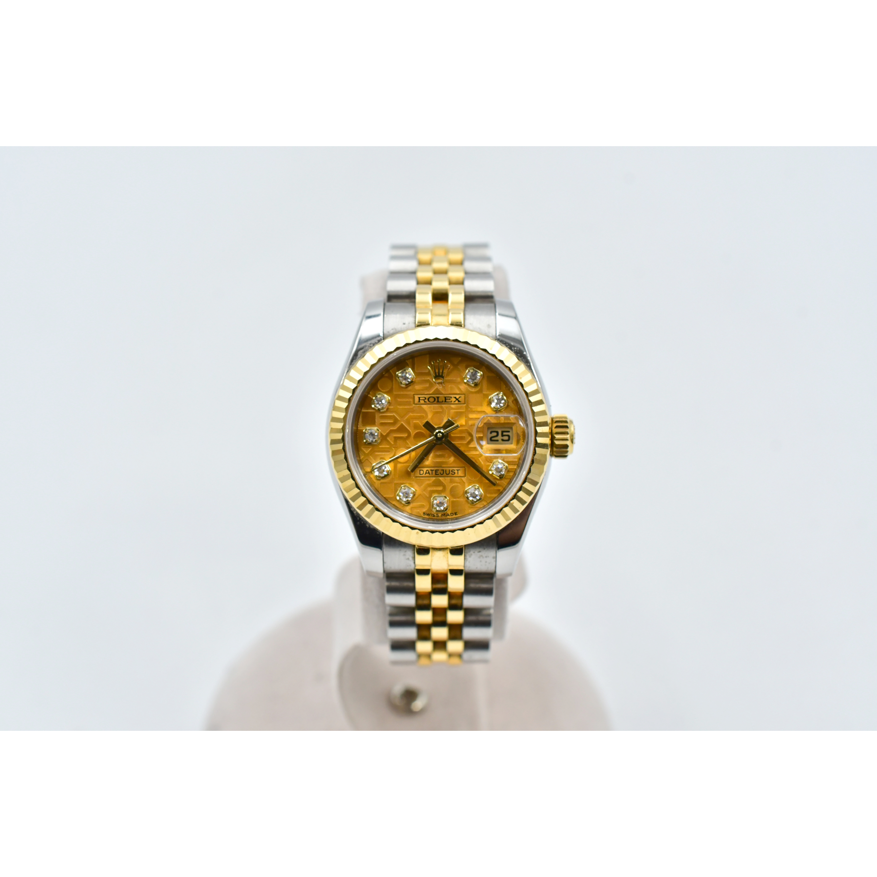 ロレックス デイトジャスト シャンパンホリコン文字盤 SS×YG/AT Bランク