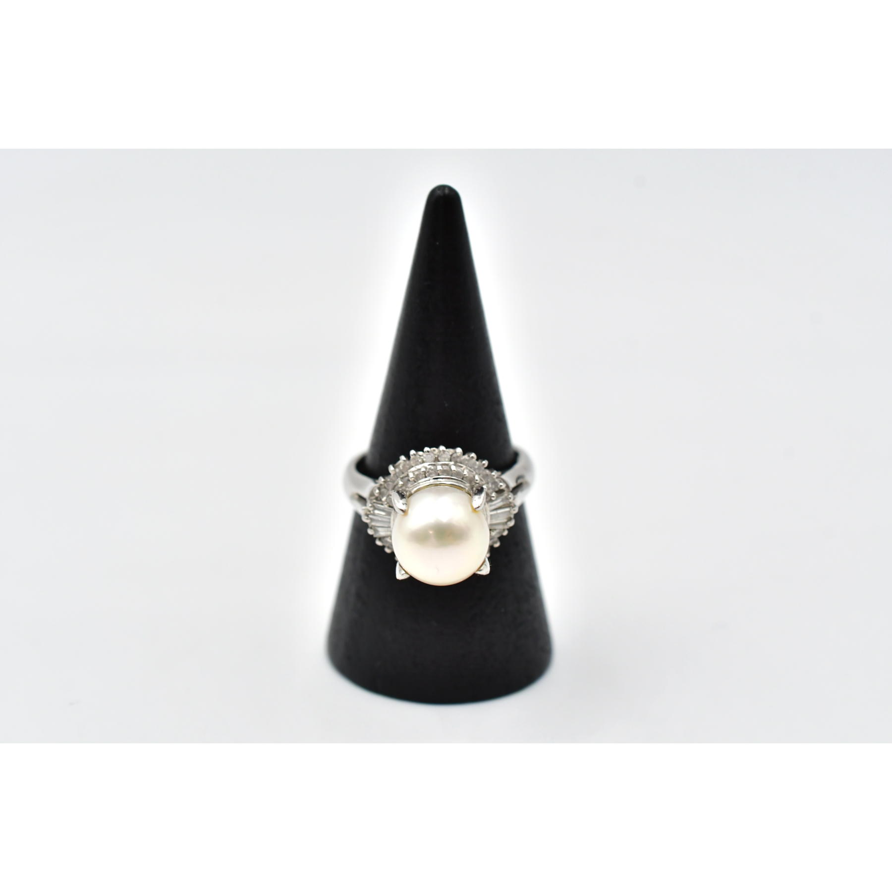 アコヤ真珠リング Pt900 9.1 0.38ct Bランク