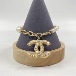 シャネル ココマーク パール ブレスレット ゴールド メタル コスチュームパール F15V