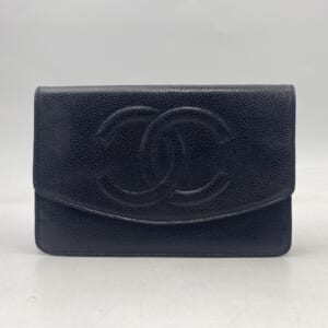 シャネル ココマーク チェーンウォレット 黒 キャビアスキン GD金具 シール有 買取実績【買取日：2025年12月6日】