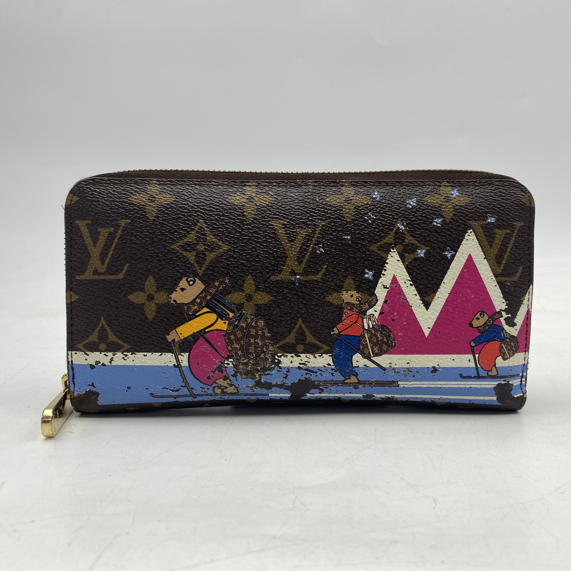 ルイ・ヴィトン モノグラム ジッピーウォレット 2018ホリデイコレクション スキーベアー Bランク