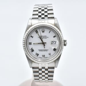 ロレックス デイトジャスト ホワイトローマ文字盤 SS/AT 16220 買取実績【買取日：2025年12月5日】