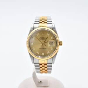ロレックス デイトジャスト シャンパン文字盤 新PD SS×YG/AT Le24/10/36 16233G 買取実績【買取日：2025年12月6日】