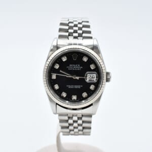 ロレックス デイトジャスト 黒文字盤 ジュビリーブレス 新PD SS×WG/AT 16234G 買取実績【買取日：2025年12月8日】