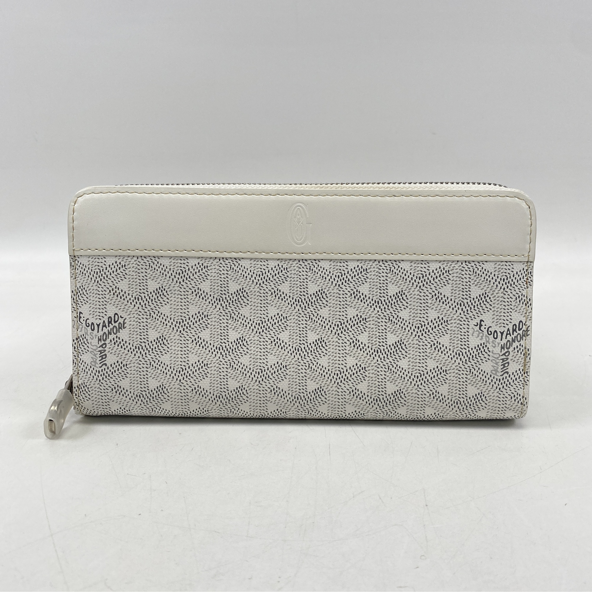 ゴヤール マティニョンGM ラウンドファスナー長財布 白 PVC×レザー