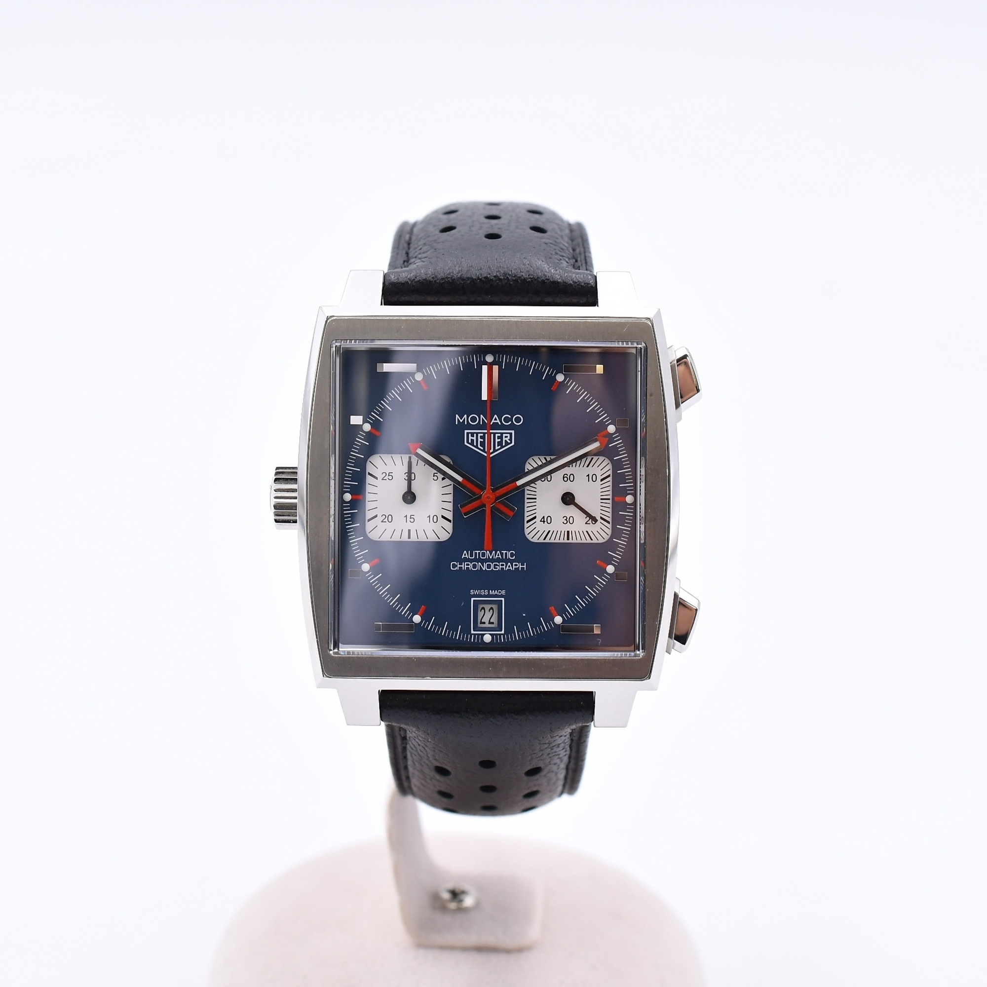 タグホイヤー モナコ キャリバー11 クロノグラフ 青文字盤 SS×革/AT ABランク