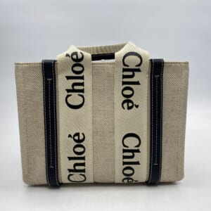 クロエ ウッディスモールトート ベージュ×黒 キャンバス×レザー 買取実績【買取日：2025年11月21日】