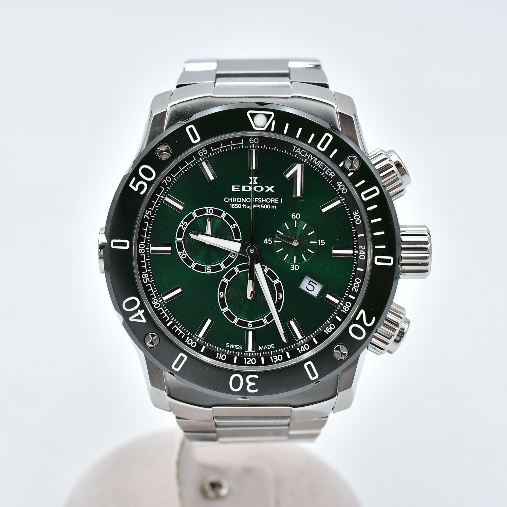エドックス クロノオフショア1 グリーン文字盤 SS/QZ 10221-3VM5-VIN5