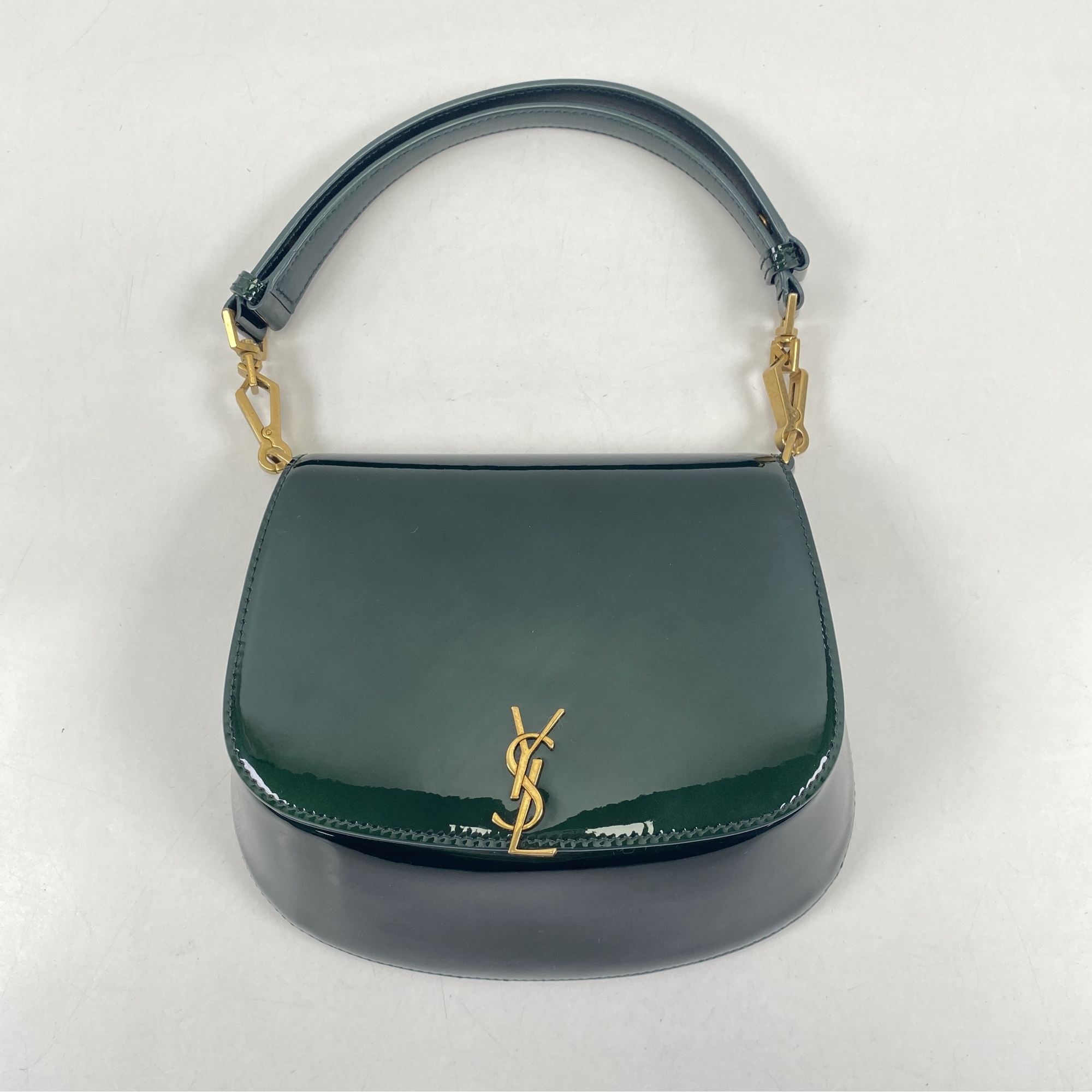 サンローラン ヴォルテール ショルダーバッグ グリーン パテントレザー