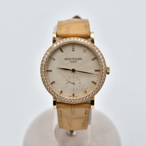 パテック フィリップ カラトラバ スモールセコンド アイボリー文字盤 ダイヤベゼル PG×革/AT 7120R-001 買取実績【買取日：2025年11月25日】