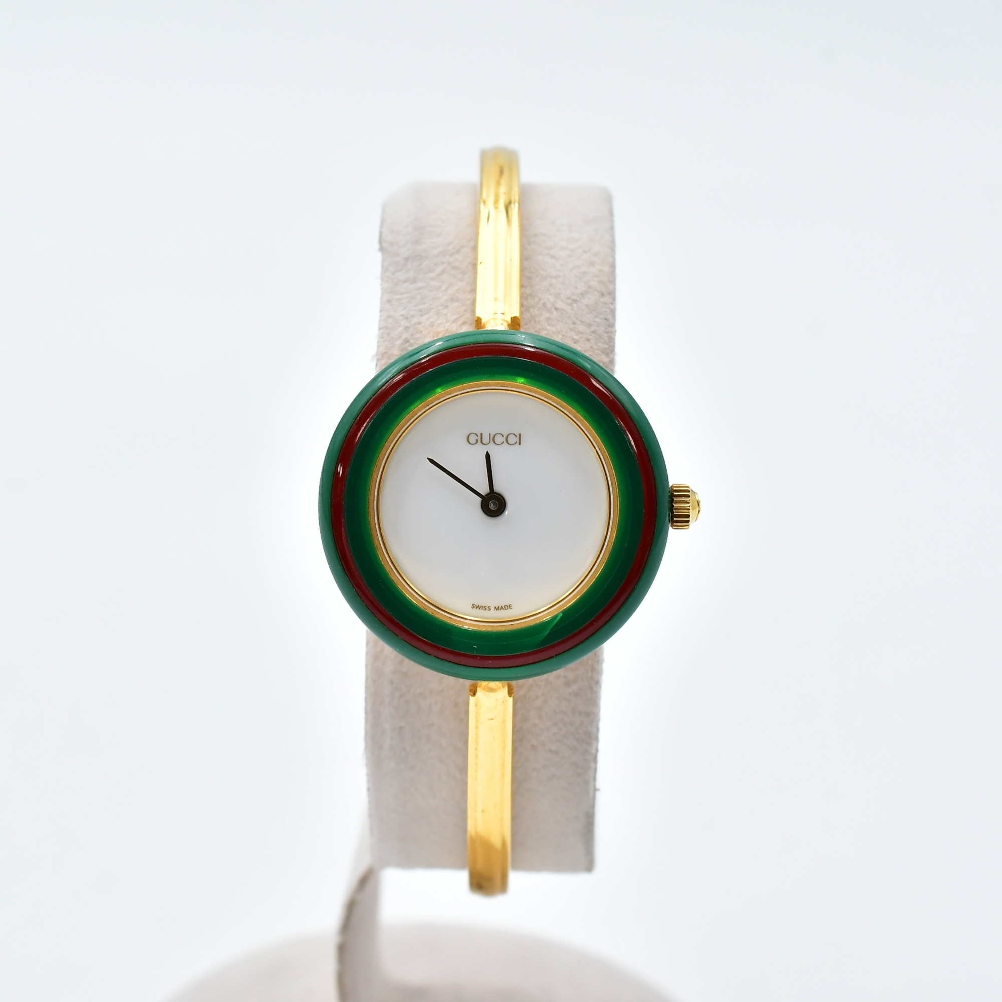 グッチ チェンジベゼルウォッチ 白文字盤 GP/QZ 買取実績【買取日