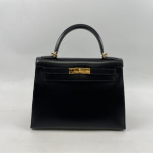 エルメス ケリー28 黒 ボックスカーフ GD金具 E刻印 買取実績【買取日：2025年11月25日】