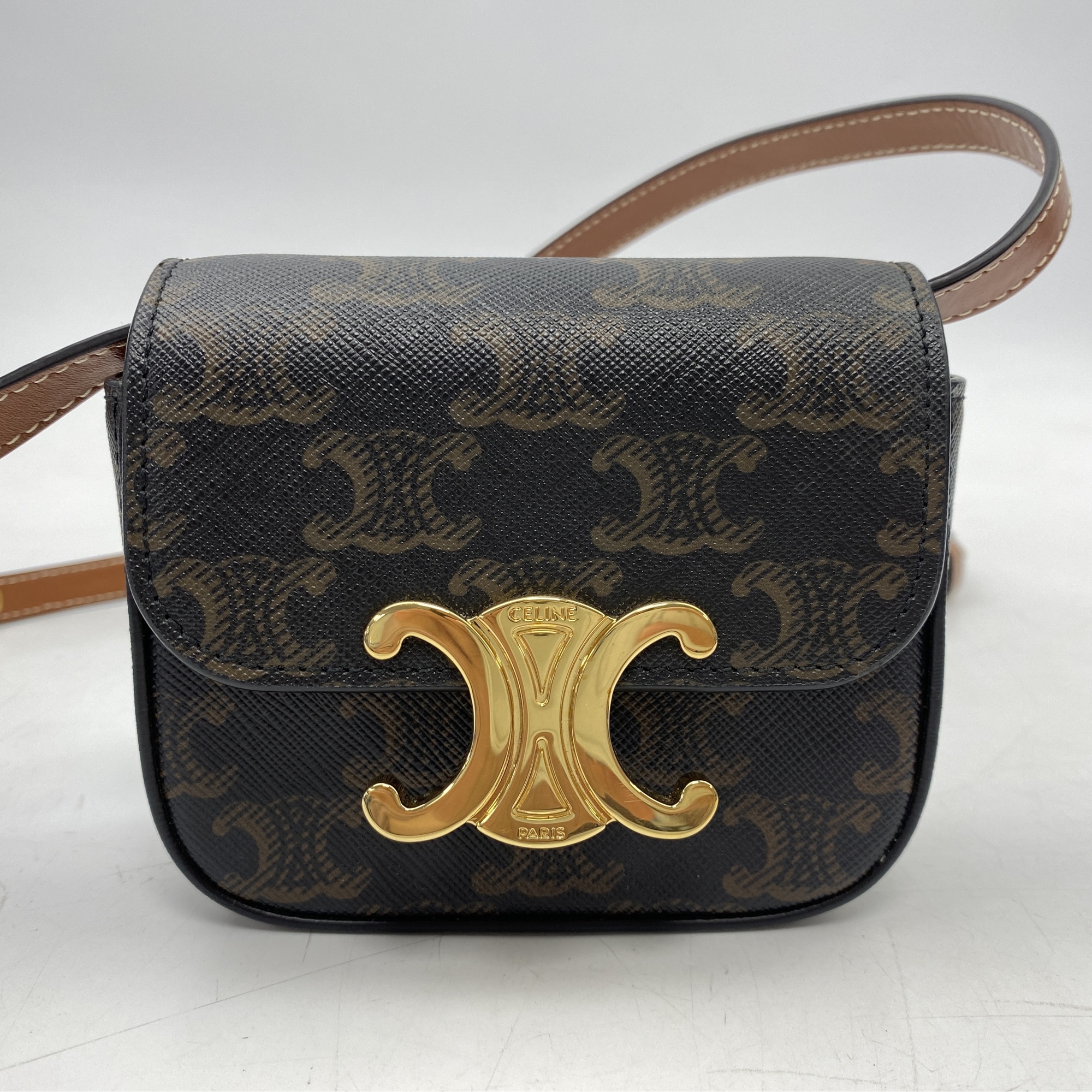 ミニクロード セリーヌトリオンフショルダー セリーヌバッグ 黒 CELINE 