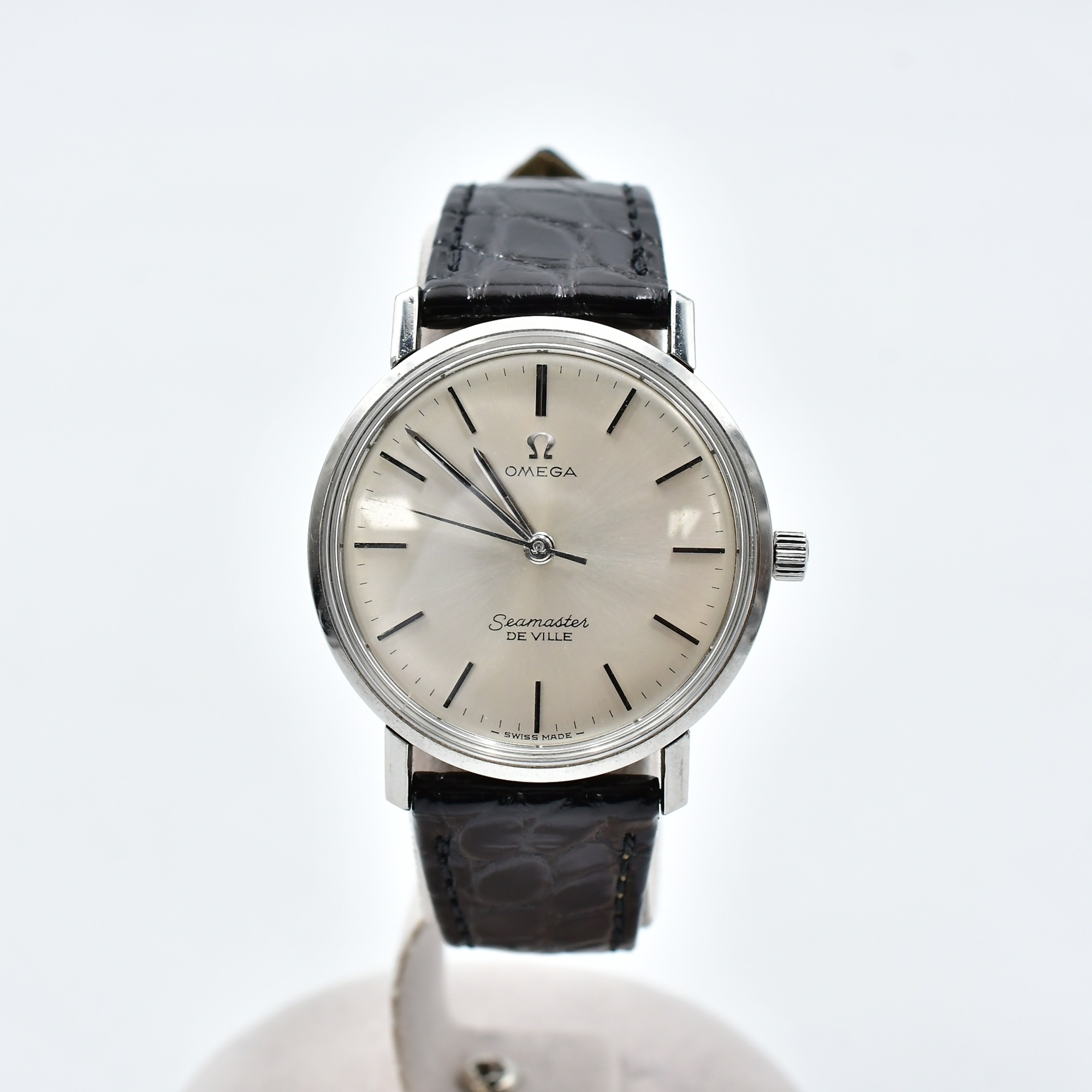 オメガ シーマスター デビル シルバー文字盤 SS×革/AT Bランク