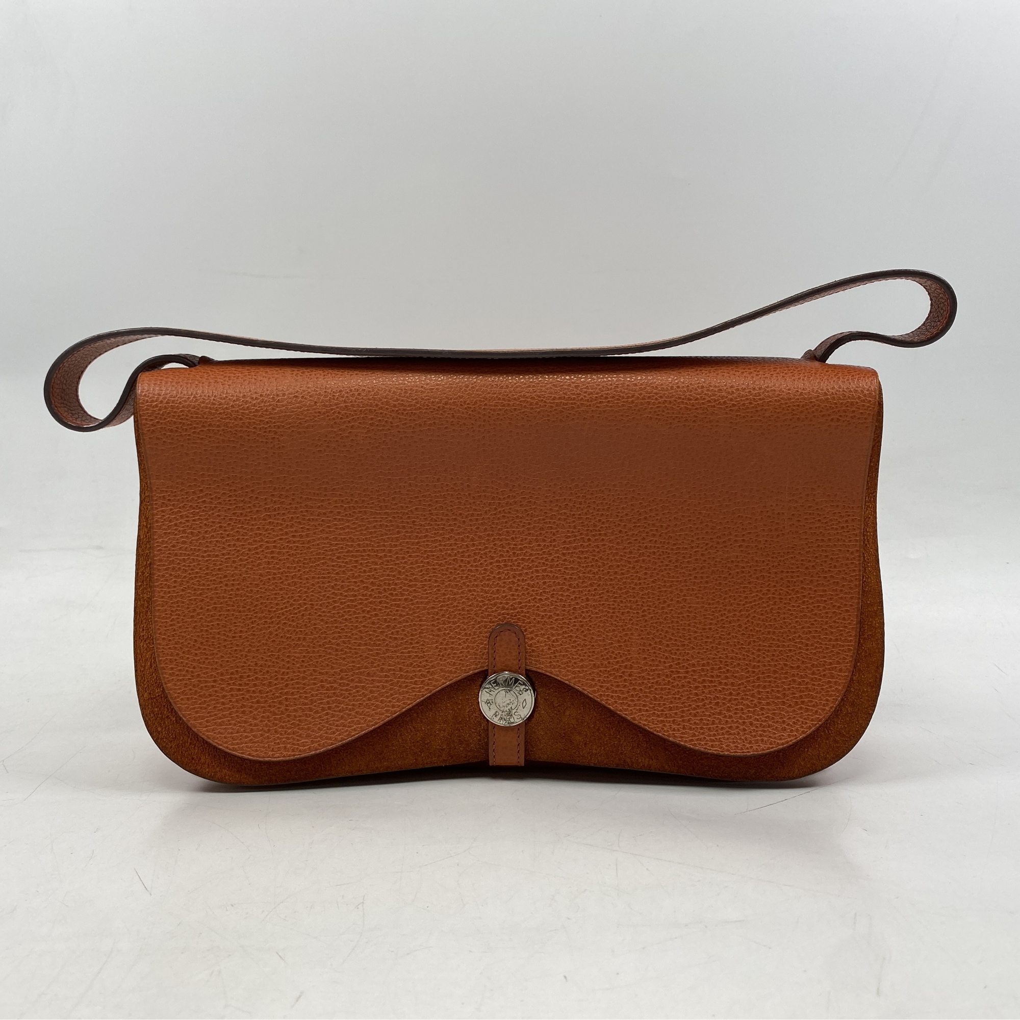 HERMES エルメス サックコロラド ショルダーバッグ キャンバス レザー オレンジ 【中古】 レディース エルメス サックコロラドMM ショルダーバッグ レザー×キャンバス SV