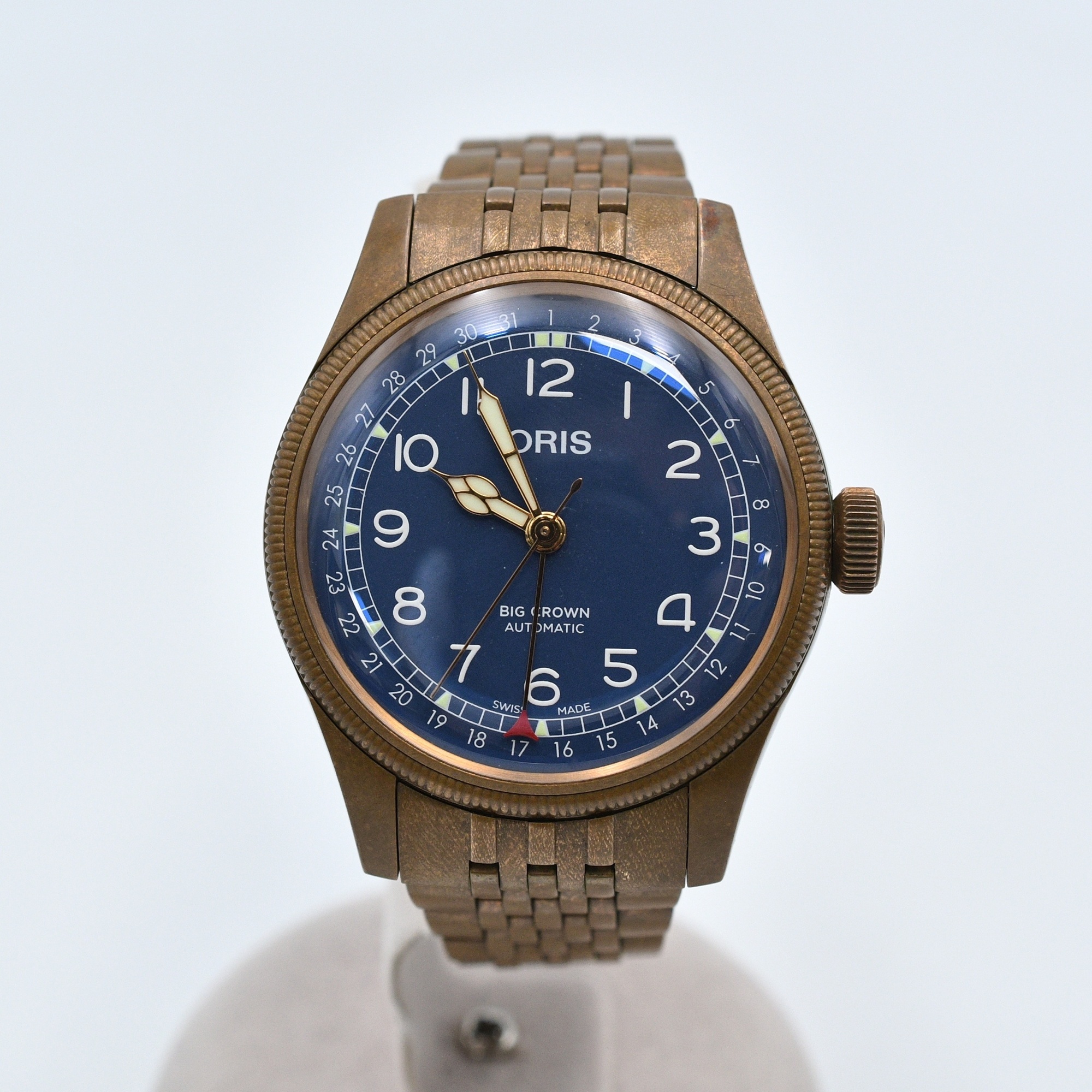オリス ビッグクラウン 青文字盤 ブロンズ/AT Bランク