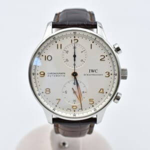 IWC ポルトギーゼ クロノグラフ 白文字盤 SS×革/AT IW371401 買取実績【買取日：2025年11月26日】