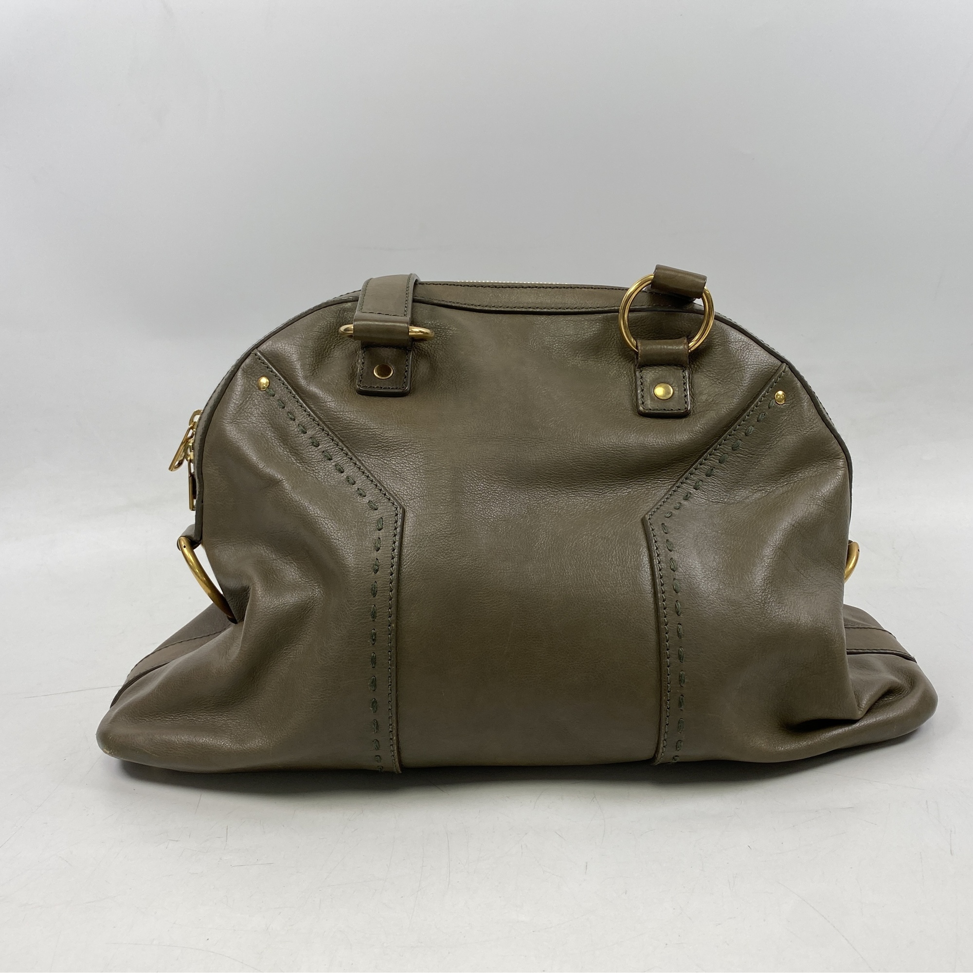 サンローラン ミューズ ハンドバッグ カーキ レザー Bランク