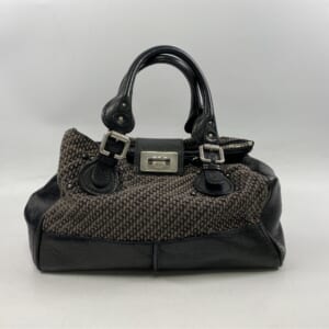 クロエ パディントン 黒×グレー コットン×レザー 買取実績【買取日：2025年11月22日】