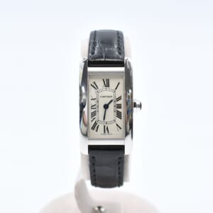 カルティエ マストタンク ヴェルメイユ アイボリー文字盤 925×革 QZ