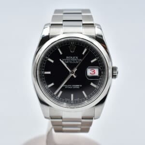 ロレックス デイトジャスト 黒文字盤 オイスターブレス SS/AT 116200 買取実績【買取日：2025年12月8日】