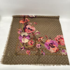 グッチ ストール スカーフ GG柄 ブラウン シルク フラワー 買取実績【買取日：2025年11月22日】