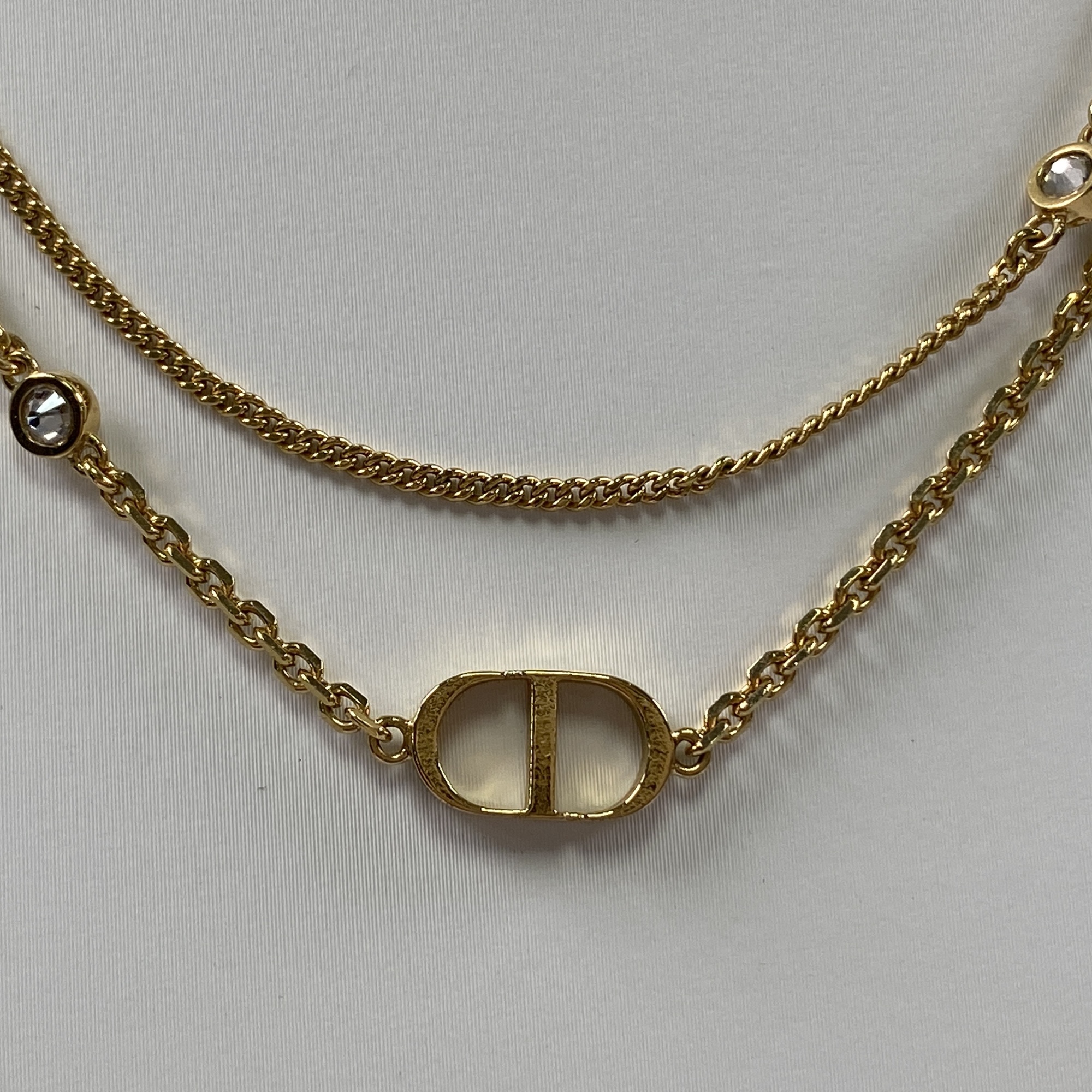 ディオール ネックレス PETIT CD ロゴ スター 星 2連 ゴールド ライン