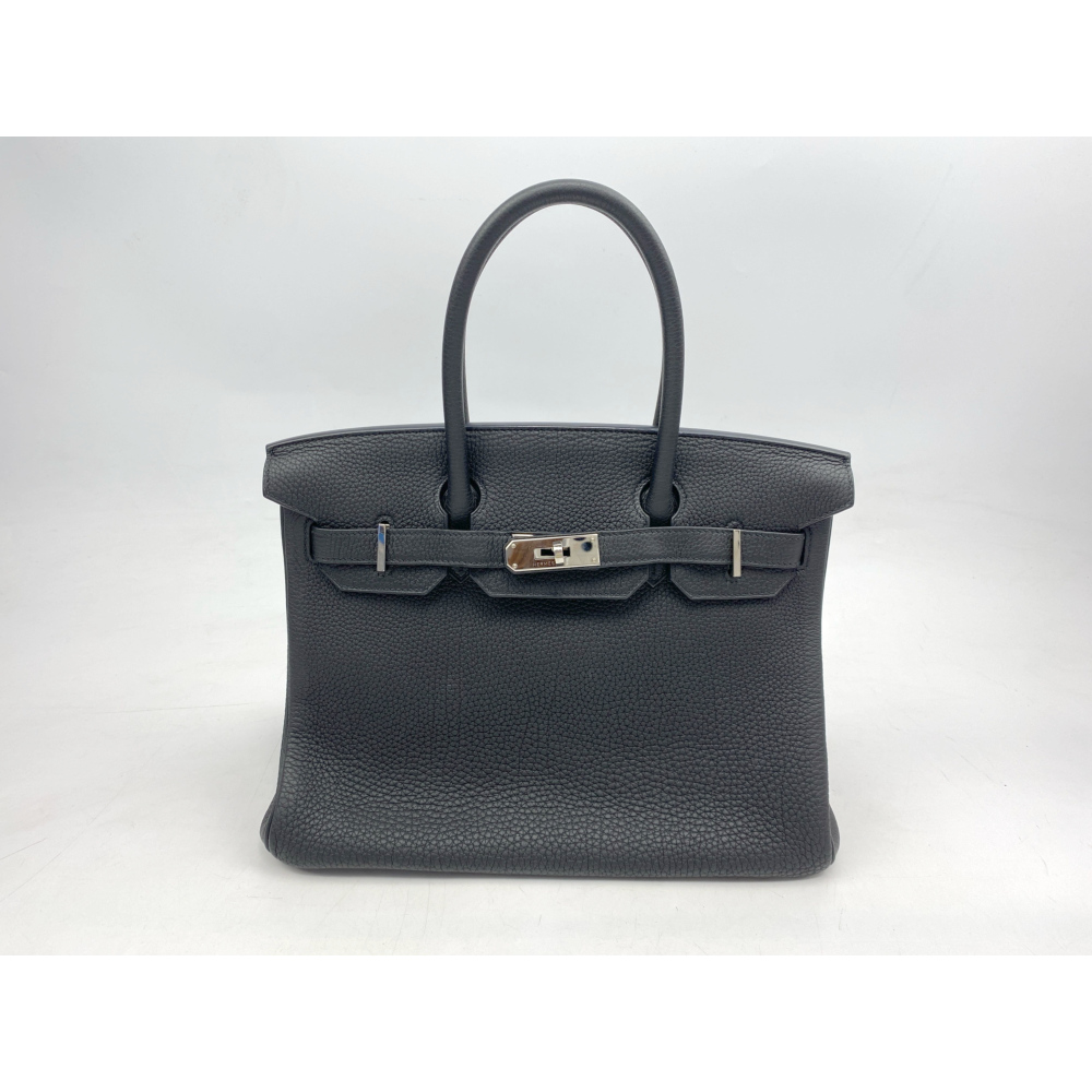 エルメス バーキン30 黒 トゴ SV金具 T刻印 ABランク