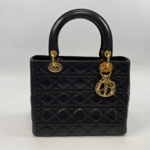 ディオール レディディオール ミディアム 2WAYバッグ 赤 ラムスキン