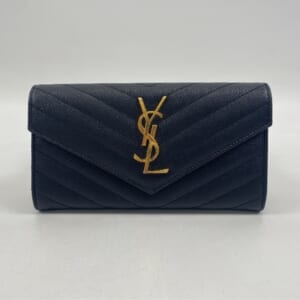 サンローラン モノグラムラージフラップウォレット ブラック カーフレザー GD金具 372264 買取実績【買取日：2025年11月21日】