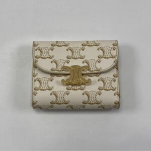 セリーヌ トリオンフ 三つ折り財布 ホワイト×ゴールド レザー×PVC 買取実績【買取日：2025年11月25日】