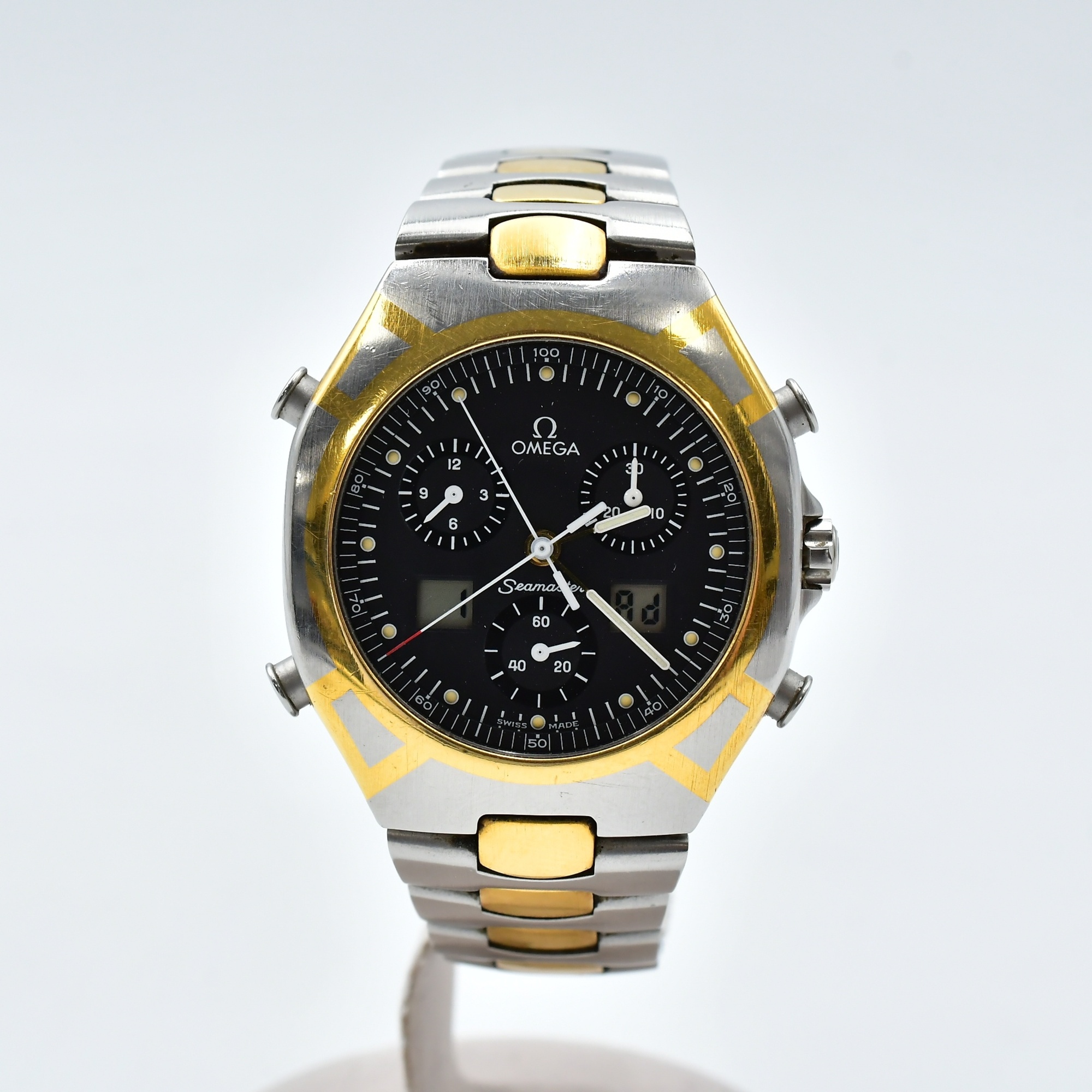 オメガ シーマスター ポラリス クロノグラフ 黒文字盤 Bランク