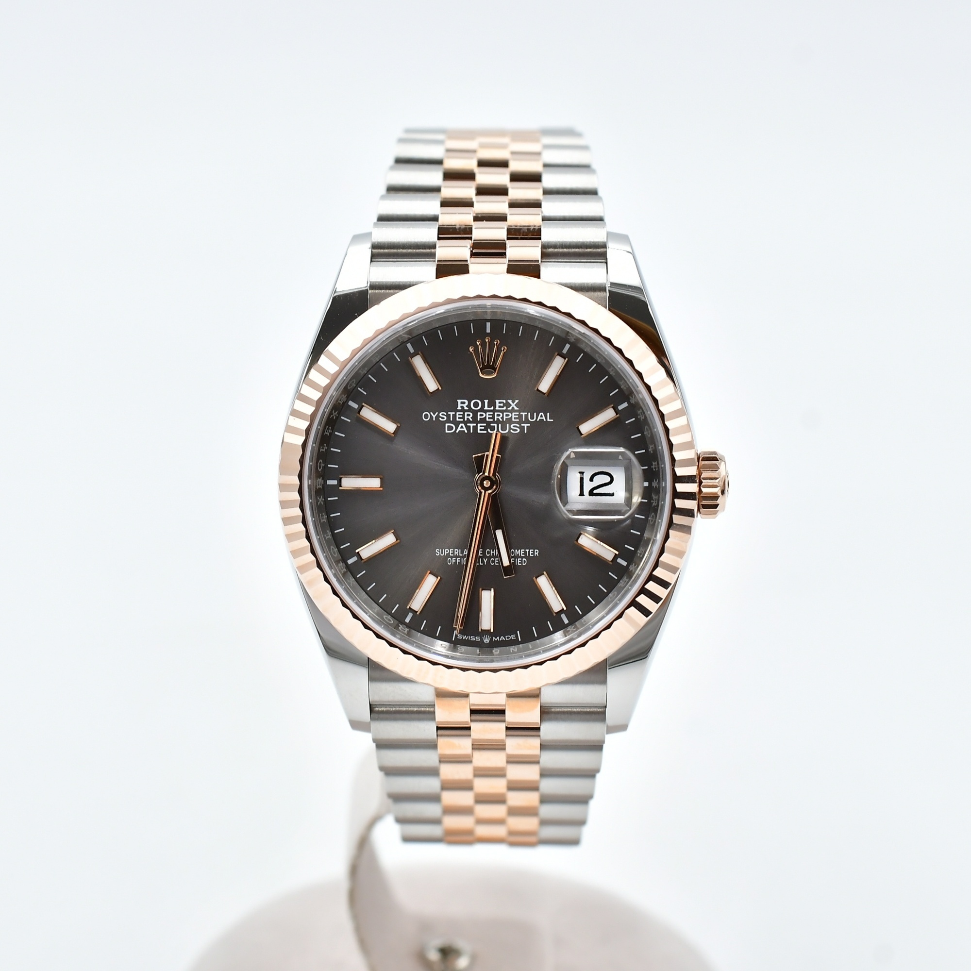 ロレックス デイトジャスト スレートバー グレー文字盤 SS×PG/AT