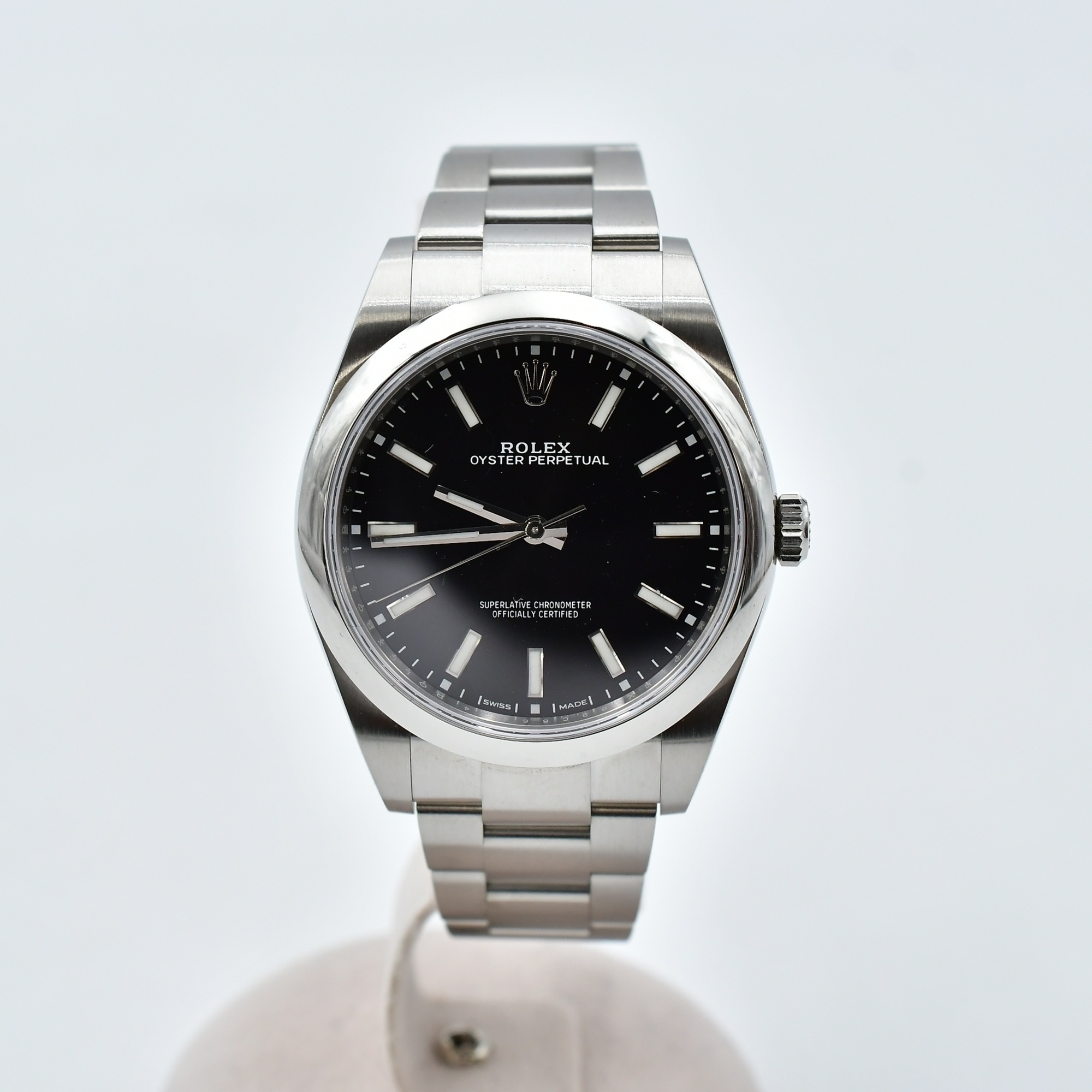 ロレックス オイスターパーペチュアル 黒文字盤 SS/AT 114300 買取実績
