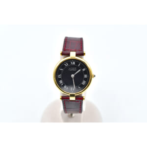 カルティエ マストタンク LMアイボリー文字盤 925×革/QZ 1999 W1002653