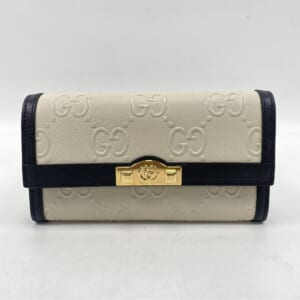 グッチ GG 二つ折り長財布 ロングウォレット ブラック×ホワイト レザー 676151 676151 買取実績【買取日：2025年12月2日】