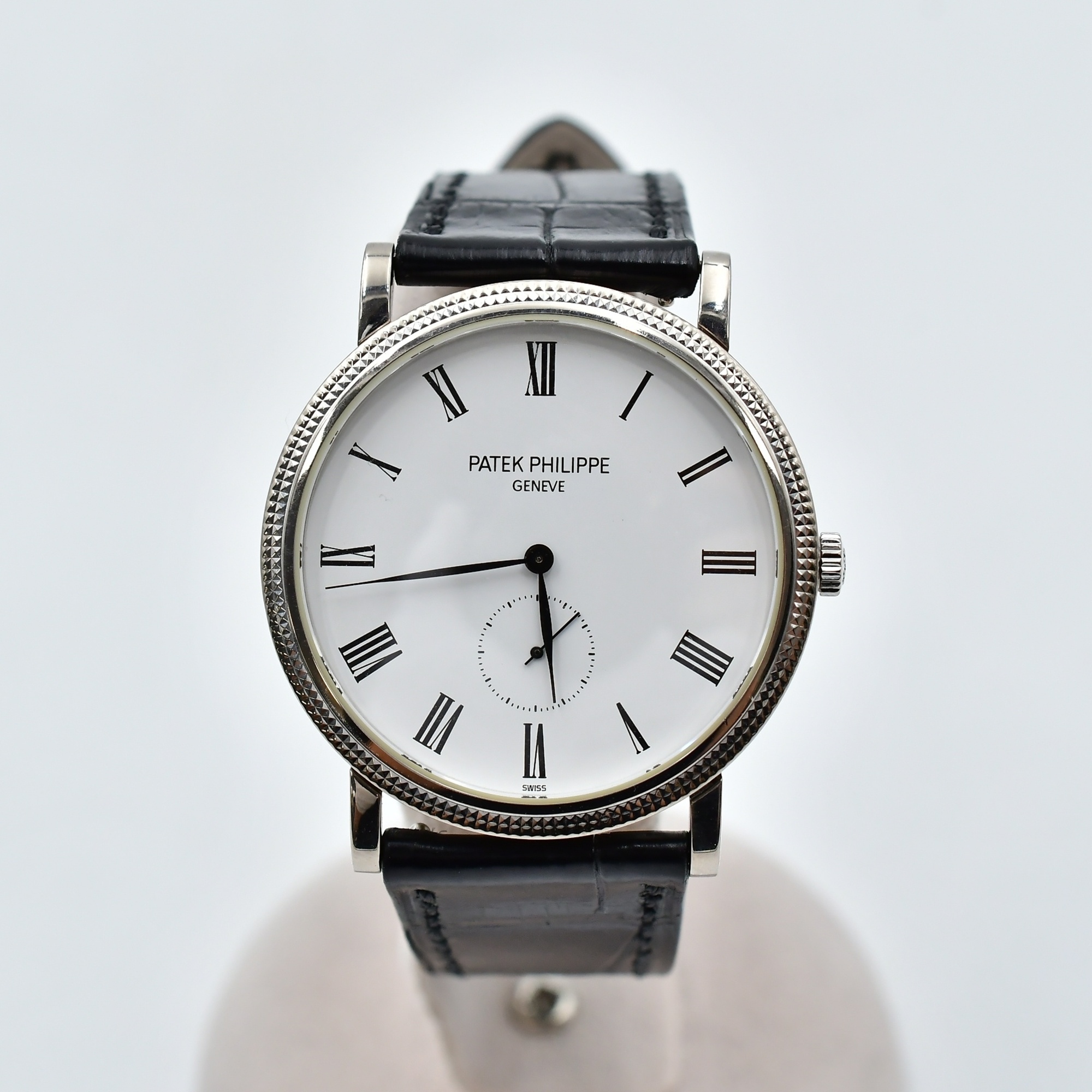パテック フィリップ カラトラバ 白文字盤 WG×レザー/手巻き Bランク