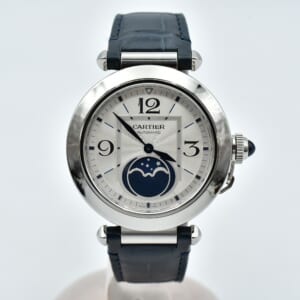 カルティエ パシャ ドゥ カルティエ ムーンフェイズ 白文字盤 SS×革/AT WSPA0030 買取実績【買取日：2025年12月2日】