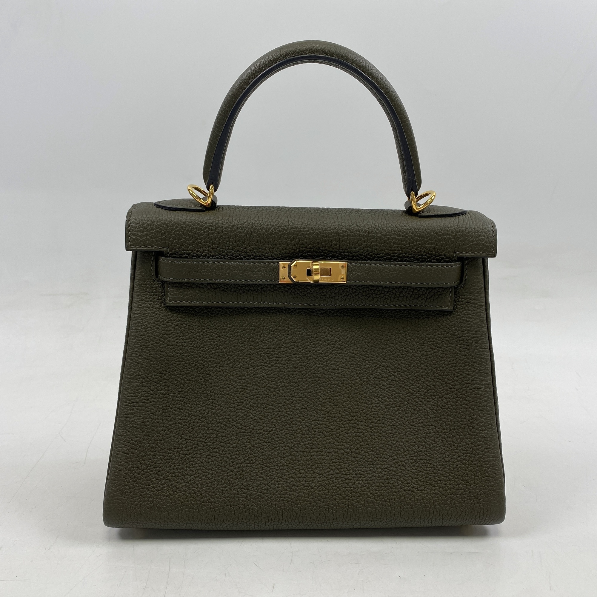 エルメス ケリー25 ヴェールヴェロネーゼ トゴ ゴールド金具 Y刻印 SAランク