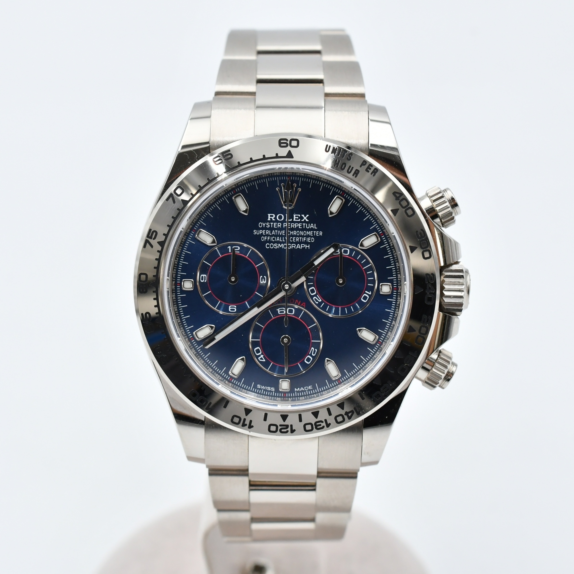 ロレックス デイトナ 青文字盤 WG/AT Aランク